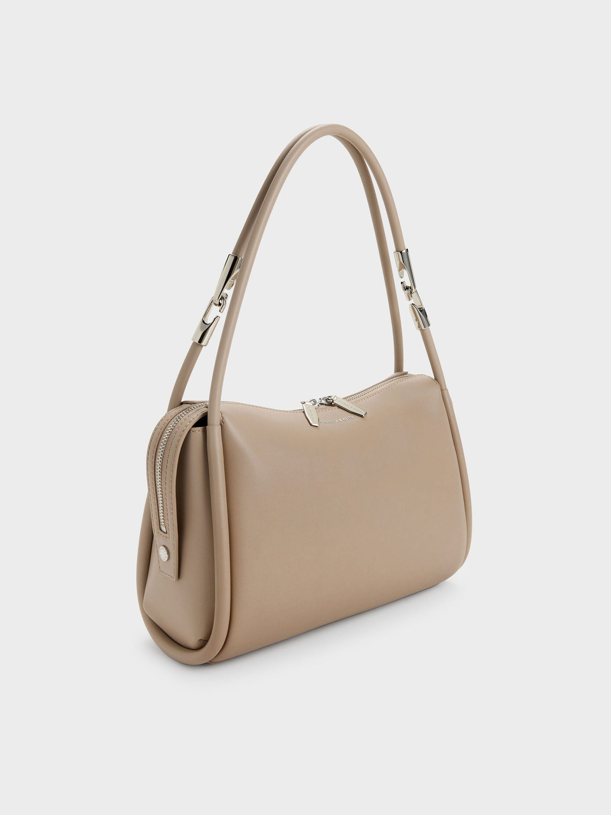 CHARLES & KEITH Trusted / Lyla Tubular Slouchy Shoulder Bag - Taupe