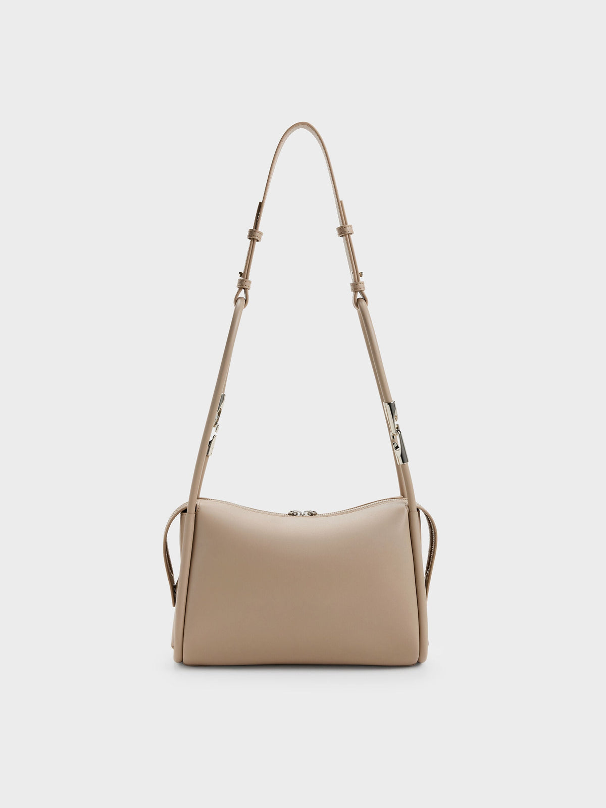 CHARLES & KEITH Trusted / Lyla Tubular Slouchy Shoulder Bag - Taupe