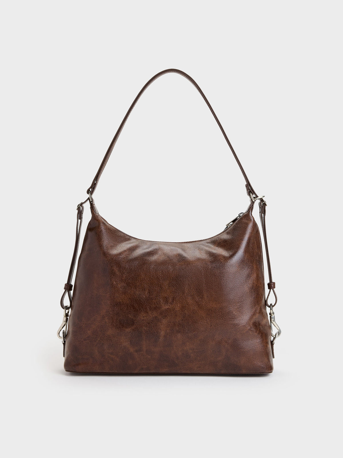 CHARLES & KEITH Featured / Atwood Chain Convertible Hobo Bag - Distressed Coffee