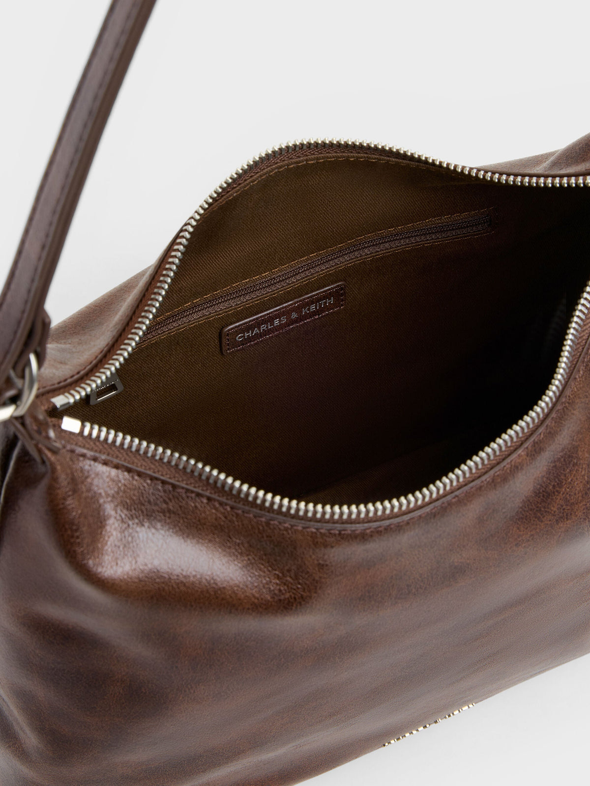 CHARLES & KEITH Featured / Atwood Chain Convertible Hobo Bag - Distressed Coffee