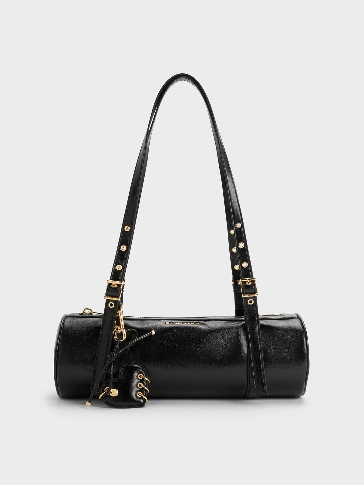 CHARLES & KEITH Signature / Rey Elongated Shoulder Bag - Black