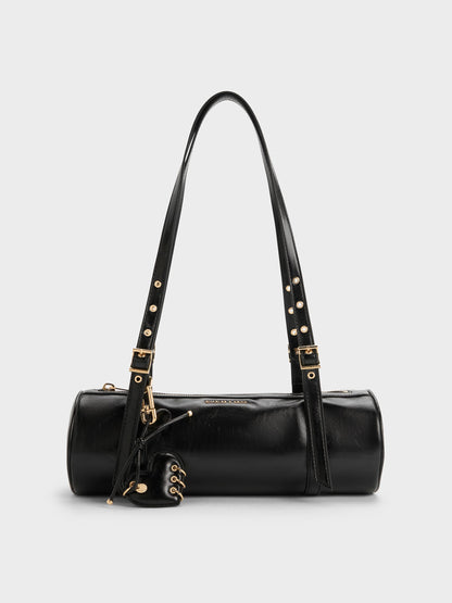 CHARLES & KEITH Signature / Rey Elongated Shoulder Bag - Black