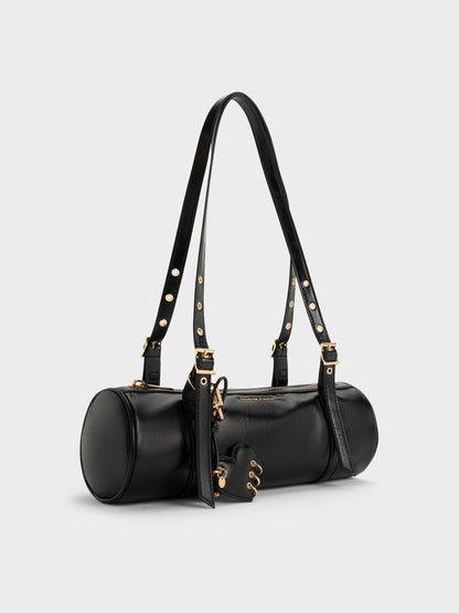 CHARLES & KEITH Signature / Rey Elongated Shoulder Bag - Black