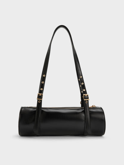 CHARLES & KEITH Signature / Rey Elongated Shoulder Bag - Black