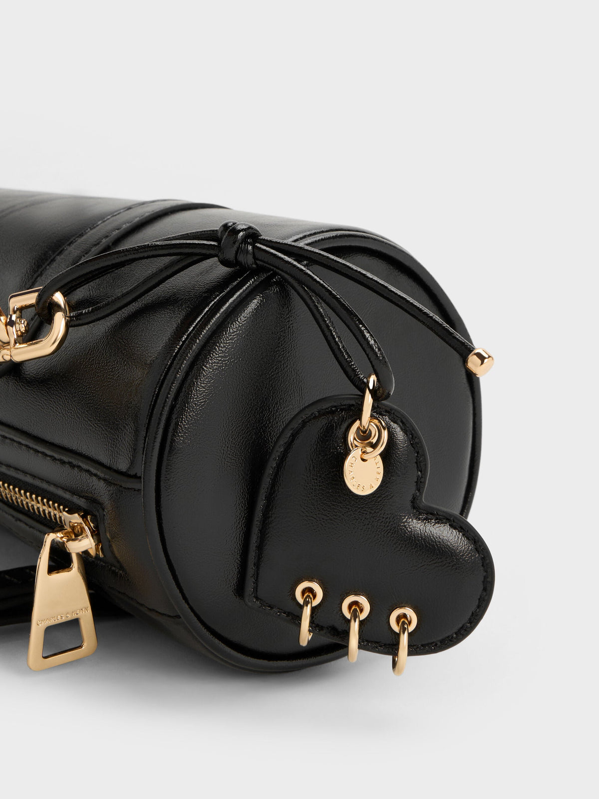 CHARLES & KEITH Signature / Rey Elongated Shoulder Bag - Black