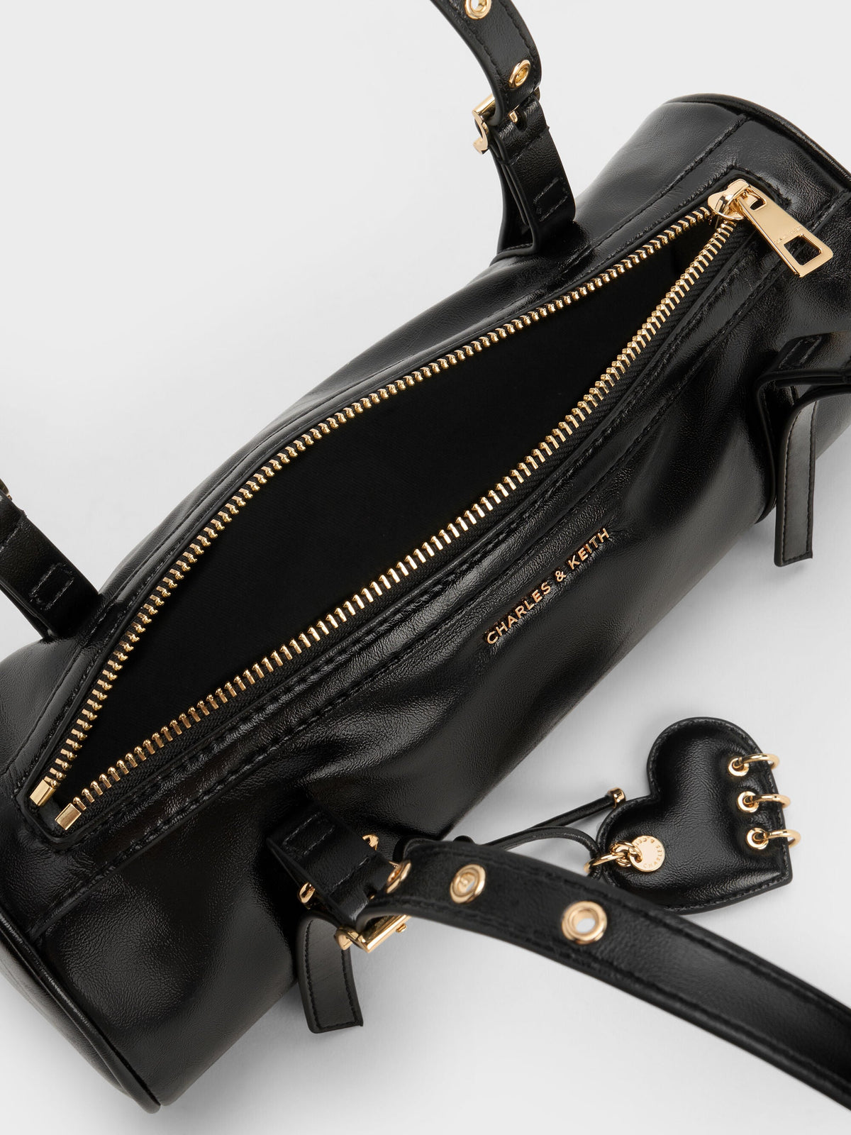 CHARLES & KEITH Signature / Rey Elongated Shoulder Bag - Black