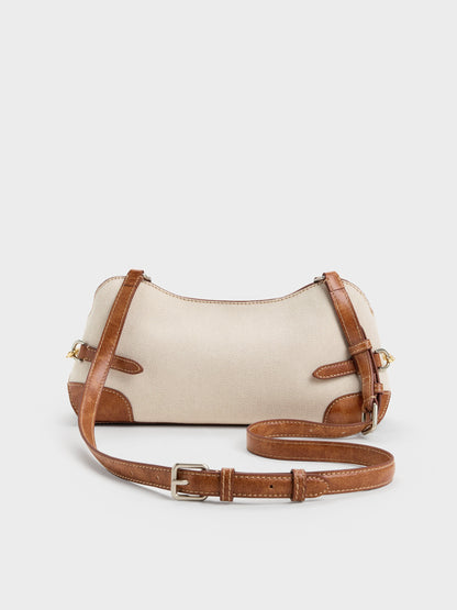 CHARLES & KEITH Trusted / Delfina Canvas Chain Side-Belt Shoulder Bag - Multi