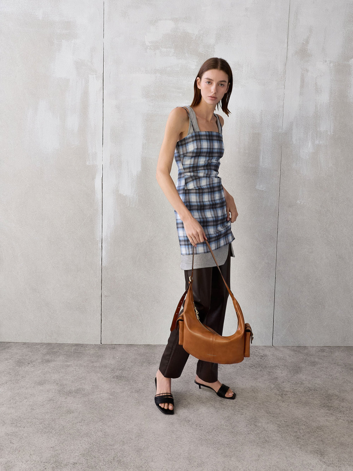 CHARLES & KEITH Special Offer / Large Bessie Side-Pocket Hobo Bag - Distressed Tan