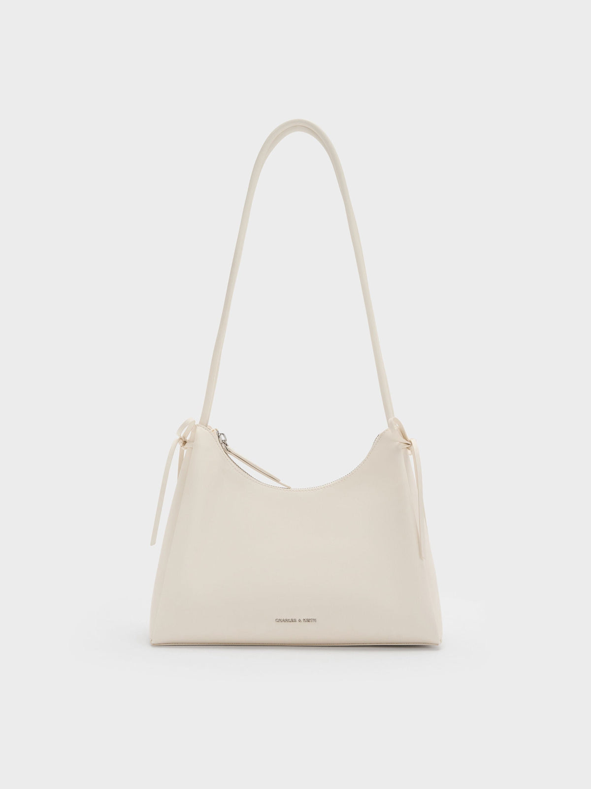 CHARLES & KEITH Classic / Hazel Bow Hobo Bag - Cream