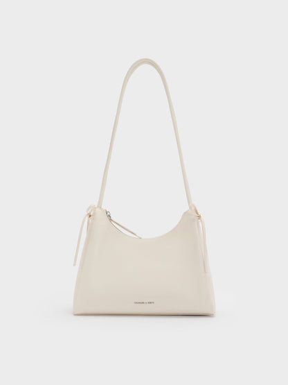CHARLES & KEITH Classic / Hazel Bow Hobo Bag - Cream