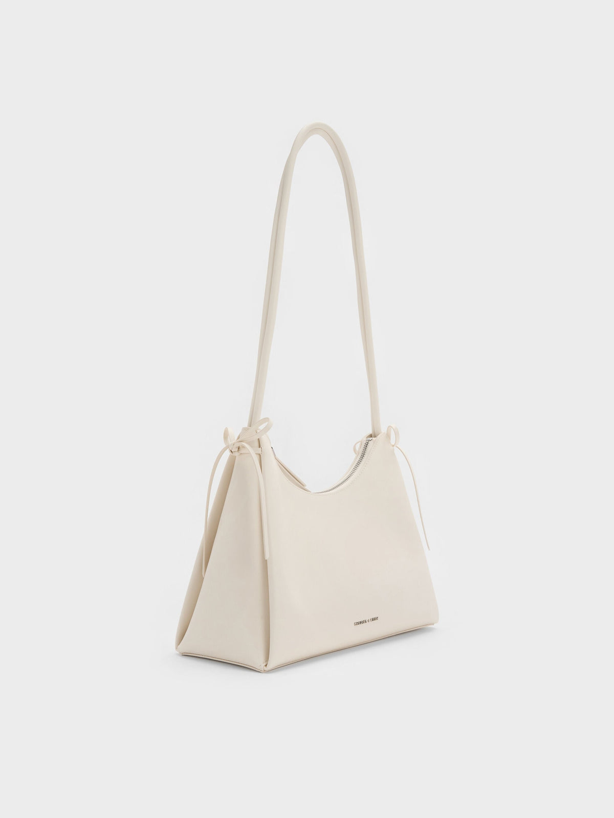 CHARLES & KEITH Classic / Hazel Bow Hobo Bag - Cream