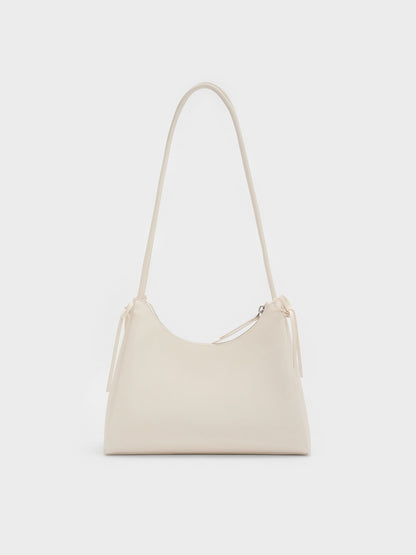 CHARLES & KEITH Classic / Hazel Bow Hobo Bag - Cream