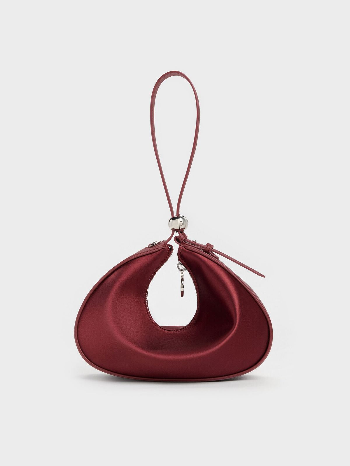CHARLES & KEITH Value / Jesmyn Satin Chain Two-Way Bag - Burgundy