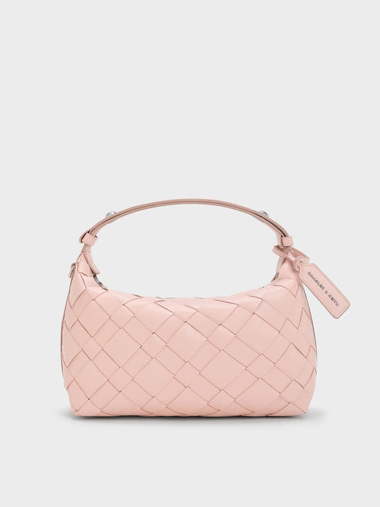CHARLES & KEITH Customer Favorite / Ivette Woven Shoulder Bag - Light Pink