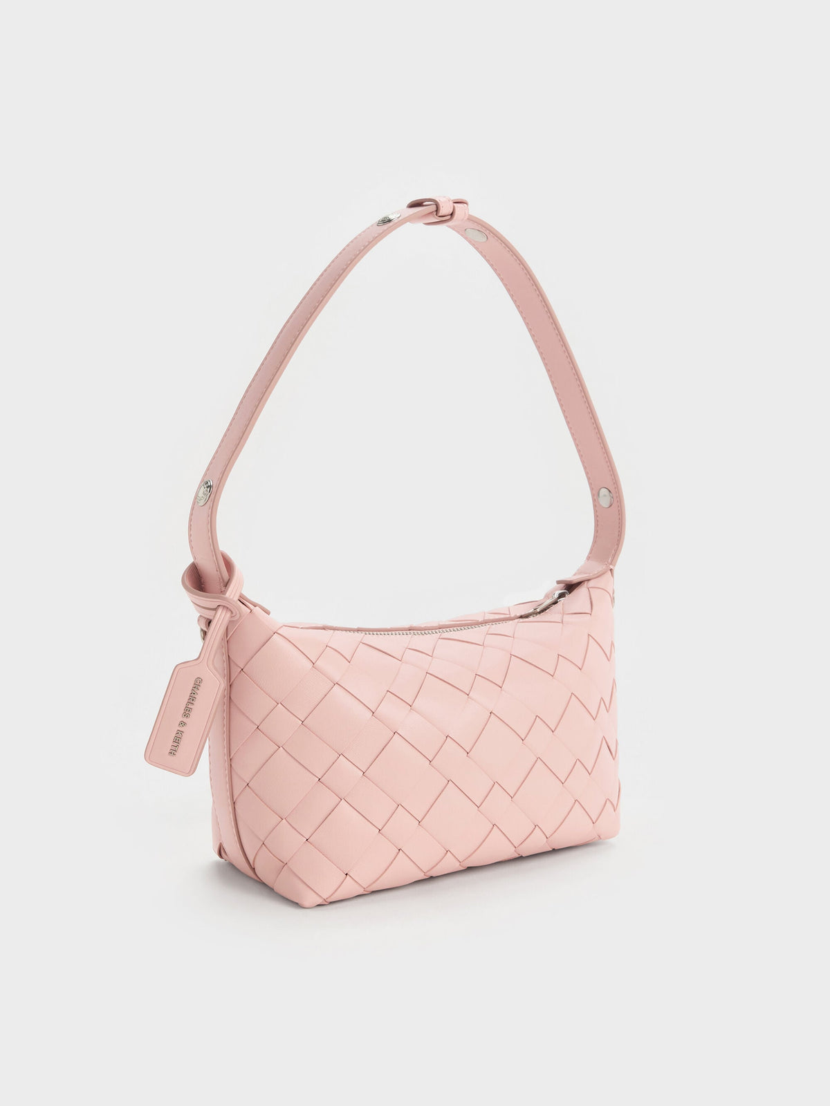 CHARLES & KEITH Customer Favorite / Ivette Woven Shoulder Bag - Light Pink