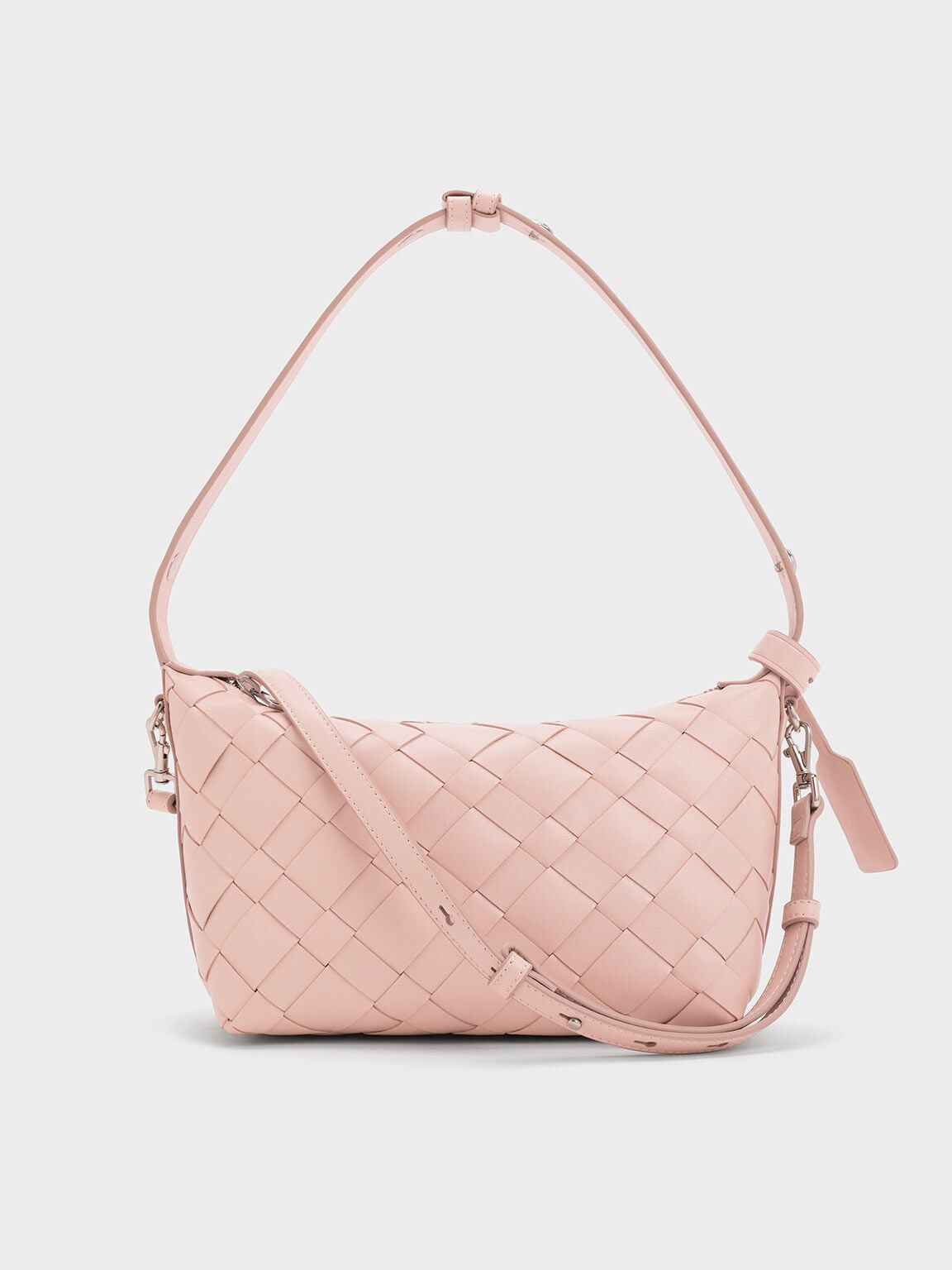 CHARLES & KEITH Customer Favorite / Ivette Woven Shoulder Bag - Light Pink