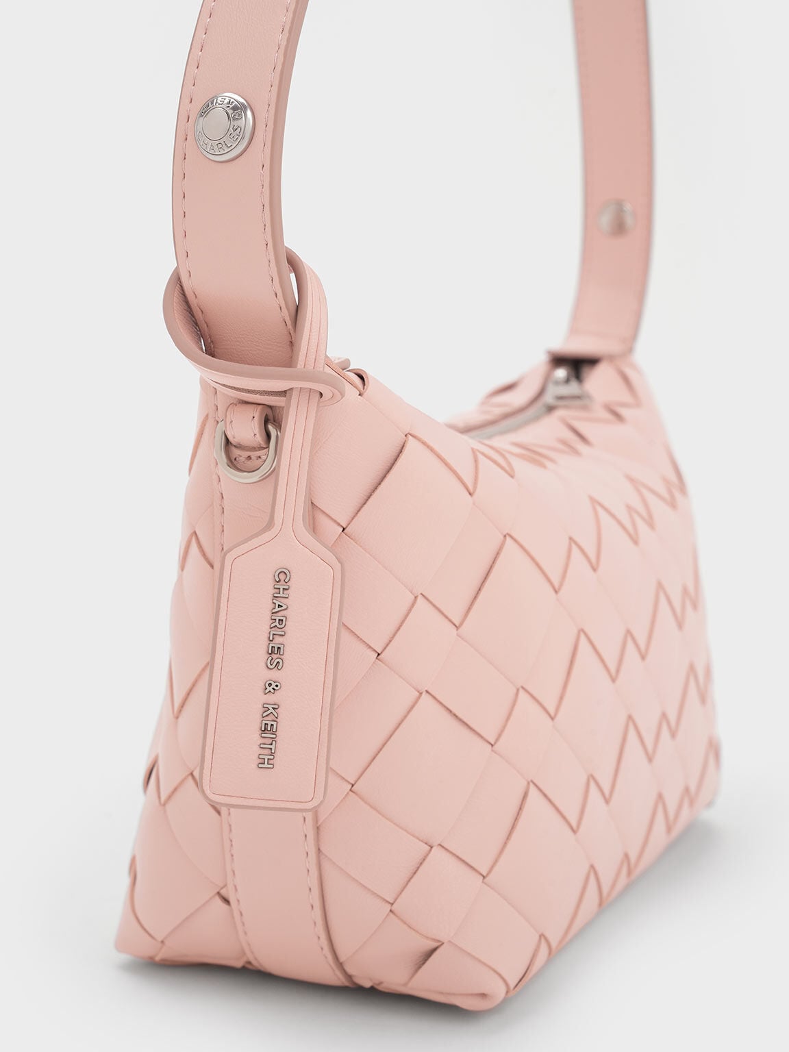 CHARLES & KEITH Customer Favorite / Ivette Woven Shoulder Bag - Light Pink