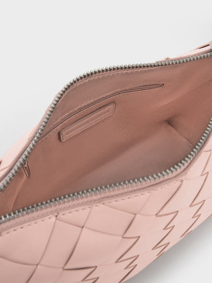 CHARLES & KEITH Customer Favorite / Ivette Woven Shoulder Bag - Light Pink