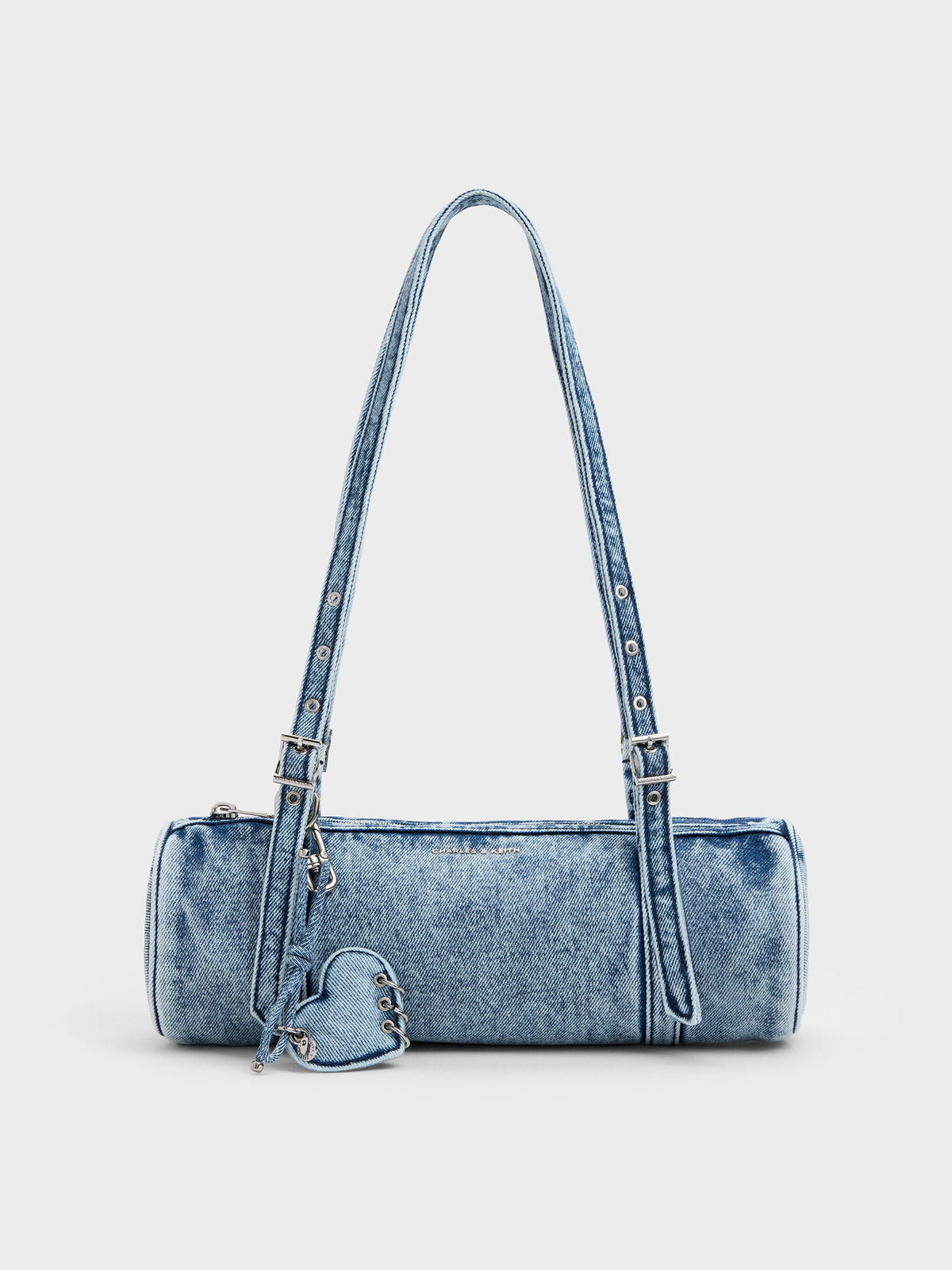 CHARLES & KEITH Classic / Rey Denim Elongated Shoulder Bag - Denim Blue