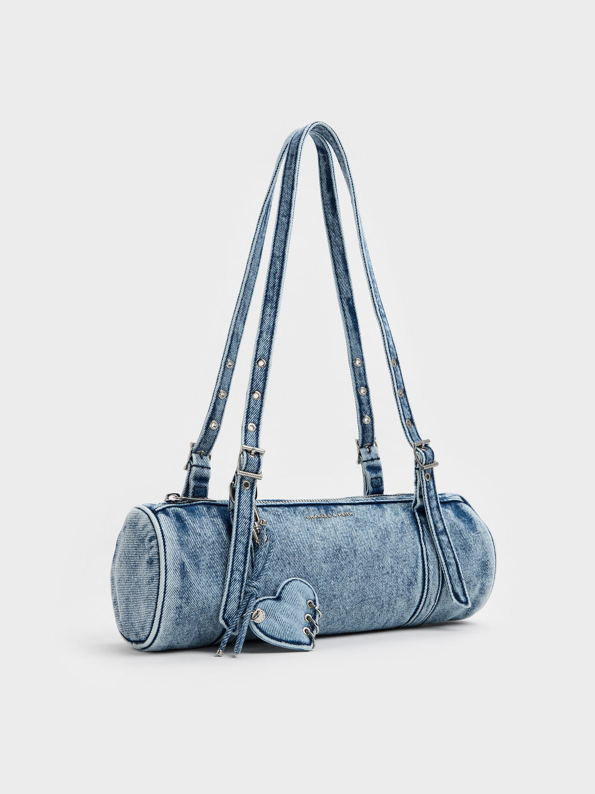 CHARLES & KEITH Classic / Rey Denim Elongated Shoulder Bag - Denim Blue