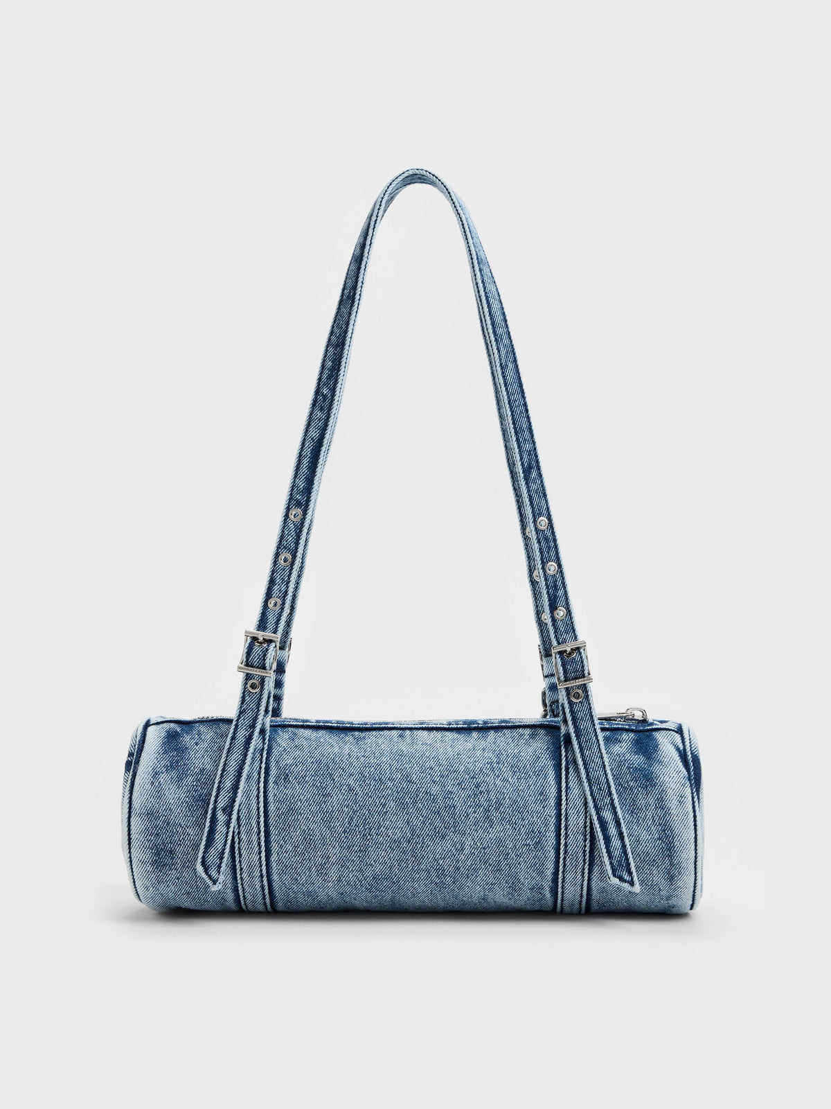 CHARLES & KEITH Classic / Rey Denim Elongated Shoulder Bag - Denim Blue