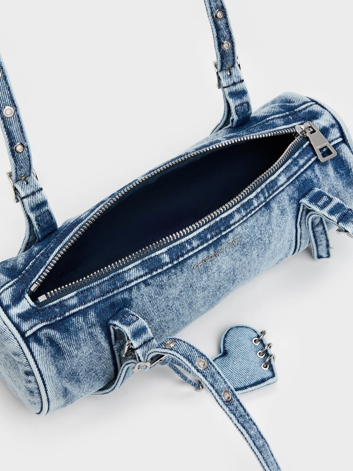 CHARLES & KEITH Classic / Rey Denim Elongated Shoulder Bag - Denim Blue