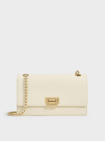 CHARLES & KEITH Trending / Everline Braided-Strap Shoulder Bag - Cream