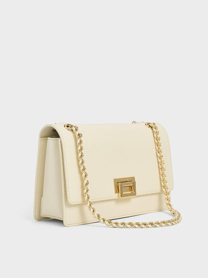 CHARLES & KEITH Trending / Everline Braided-Strap Shoulder Bag - Cream