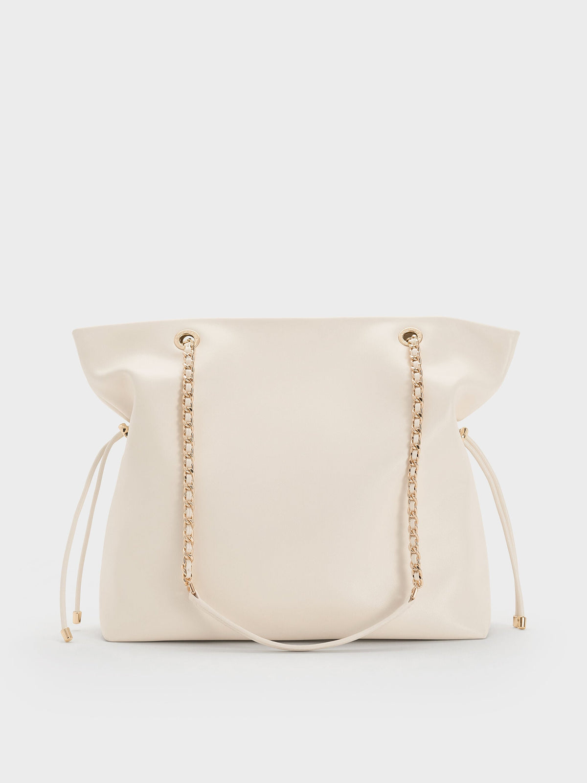 CHARLES & KEITH Classic / Arya Braided-Chain Tote Bag - Cream