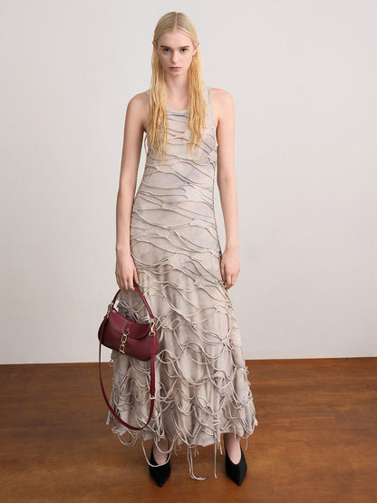 CHARLES & KEITH Classic / Agatha Chain-Accent Hobo Bag - Burgundy