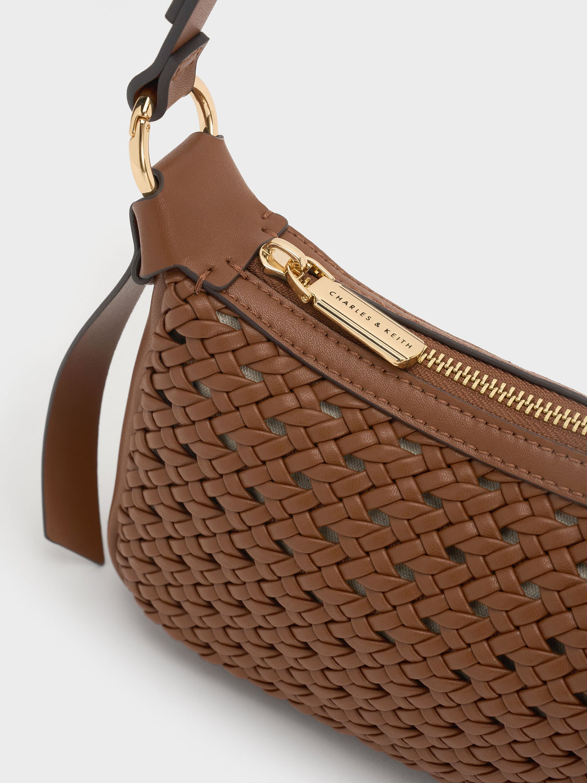 CHARLES & KEITH Top Pick / Mini Calla Woven Shoulder Bag - Chocolate
