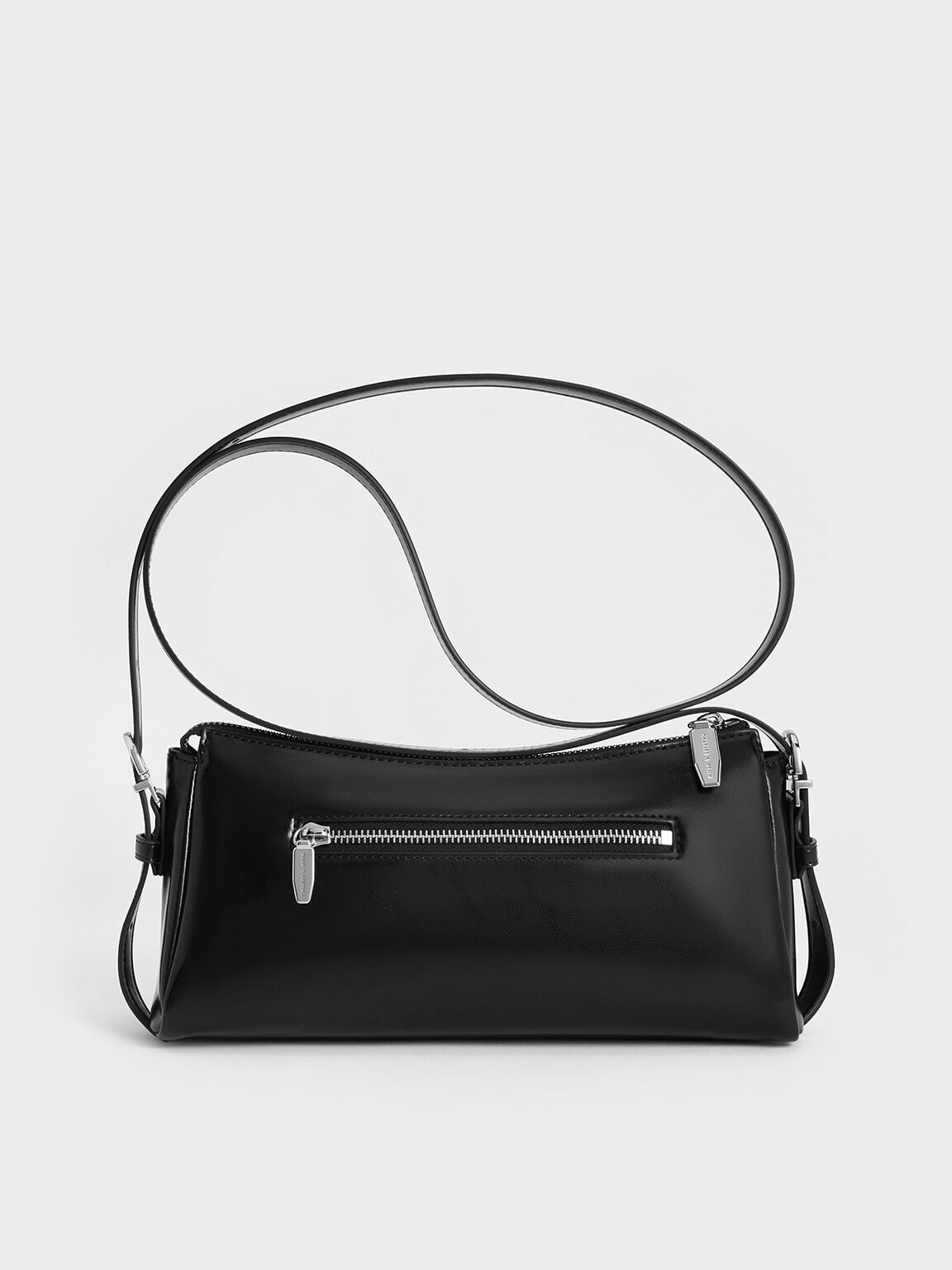 CHARLES & KEITH Latest / Rachel Front-Pocket Chain Shoulder Bag - Noir