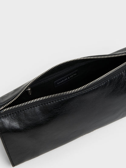 CHARLES & KEITH Classic / Delfina Elongated Shoulder Bag - Noir
