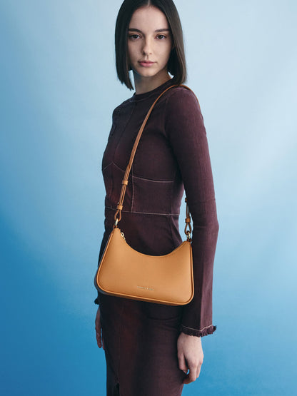 CHARLES & KEITH Customer Favorite / Lane Chain-Strap Shoulder Bag - Russet Brown
