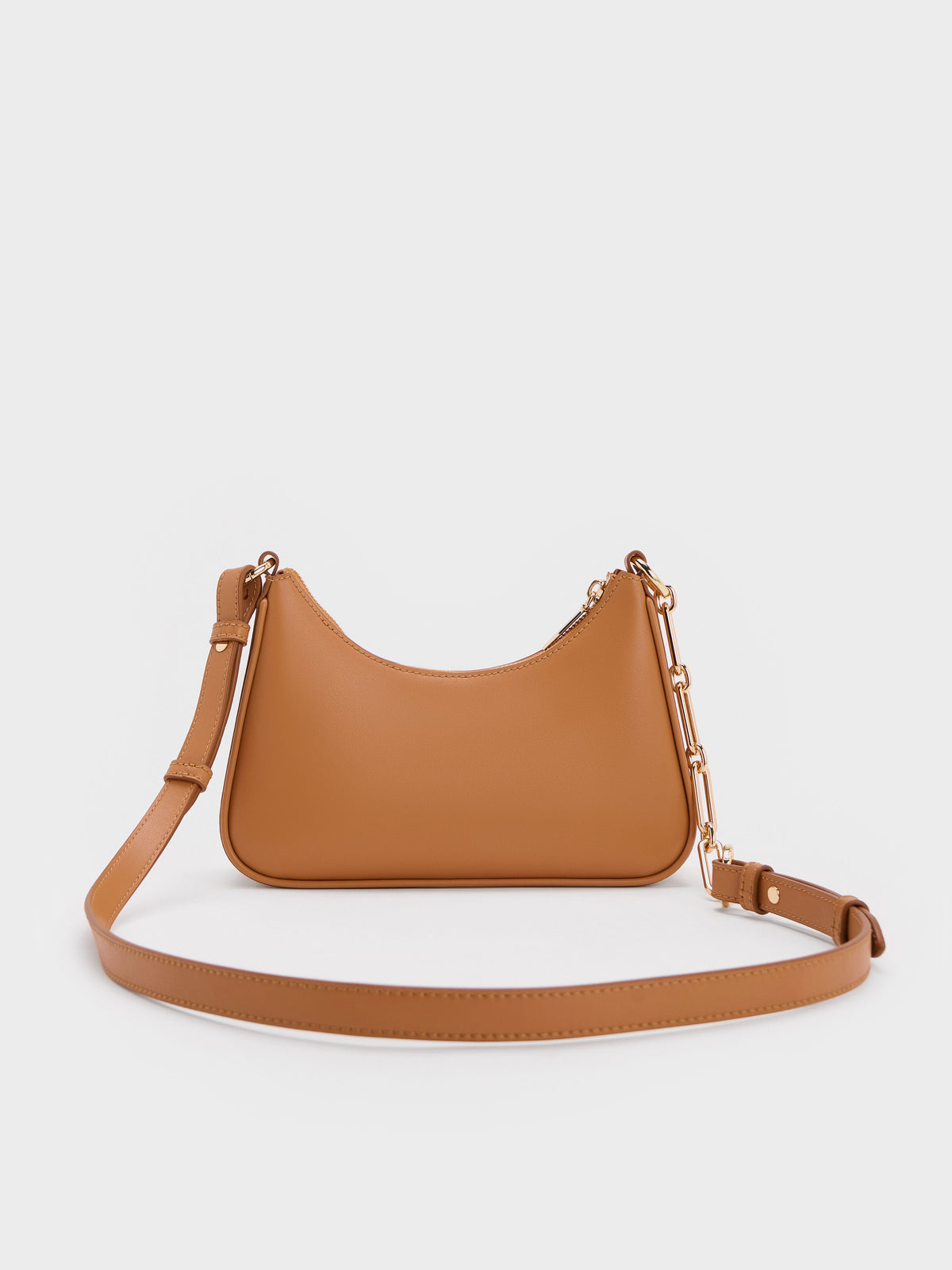 CHARLES & KEITH Customer Favorite / Lane Chain-Strap Shoulder Bag - Russet Brown