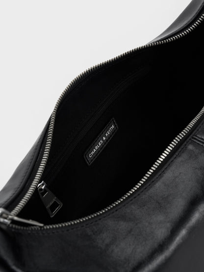 CHARLES & KEITH Trending / Bessie Side-Pocket Hobo Bag - Noir