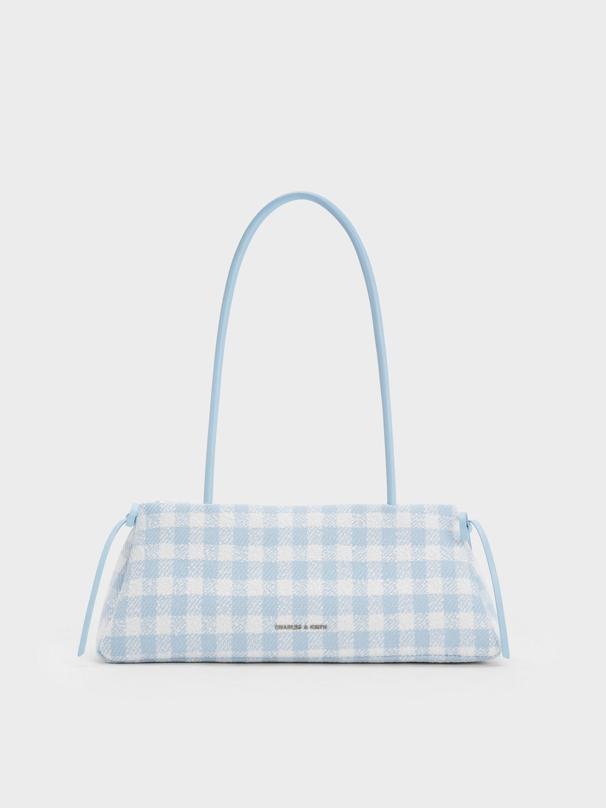 CHARLES & KEITH Sale / Hazel Gingham Bow Shoulder Bag - Gingham Blue