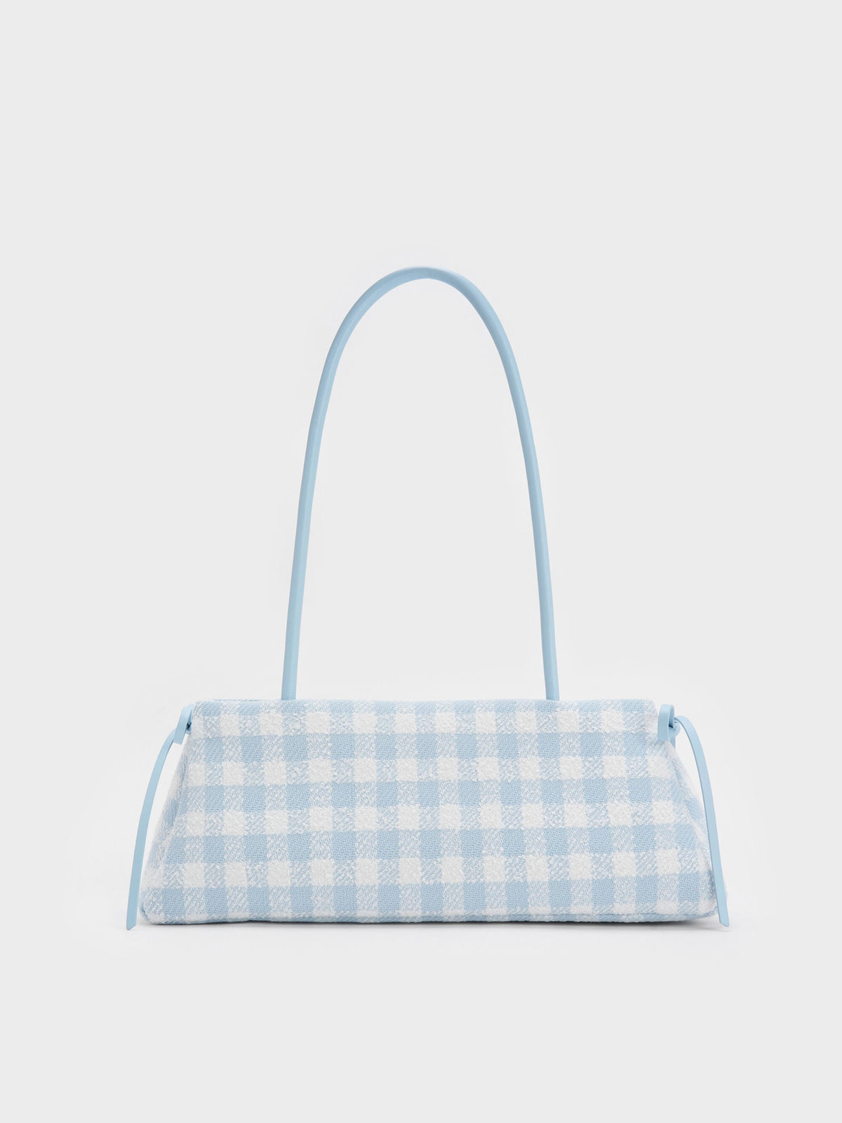 CHARLES & KEITH Sale / Hazel Gingham Bow Shoulder Bag - Gingham Blue