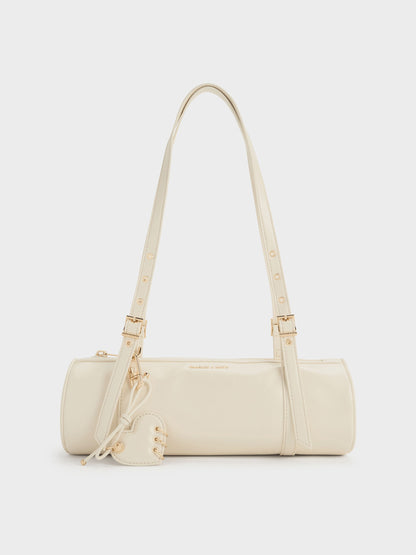 CHARLES & KEITH Smart Buy / Rey Elongated Shoulder Bag - Cream