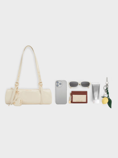 CHARLES & KEITH Smart Buy / Rey Elongated Shoulder Bag - Cream