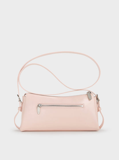 CHARLES & KEITH Trending / Rachel Front-Pocket Chain Shoulder Bag - Soft Pink