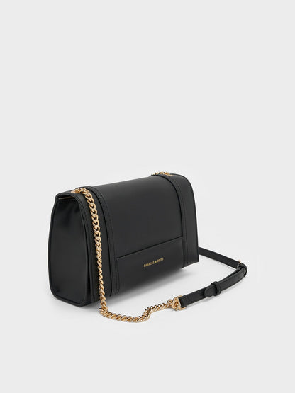 CHARLES & KEITH Recommended / Shalia Chain-Strap Shoulder Bag - Black