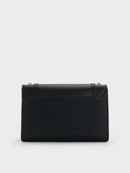 CHARLES & KEITH Recommended / Shalia Chain-Strap Shoulder Bag - Black