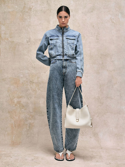 CHARLES & KEITH Featured / Gabine Leather Belted Hobo Bag - Eggshell Cream