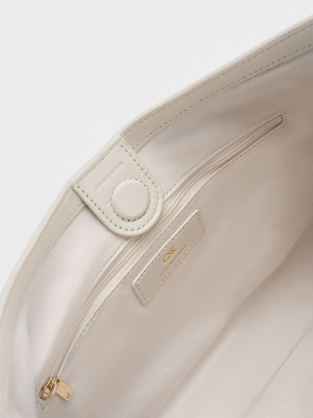 CHARLES & KEITH Featured / Gabine Leather Belted Hobo Bag - Eggshell Cream