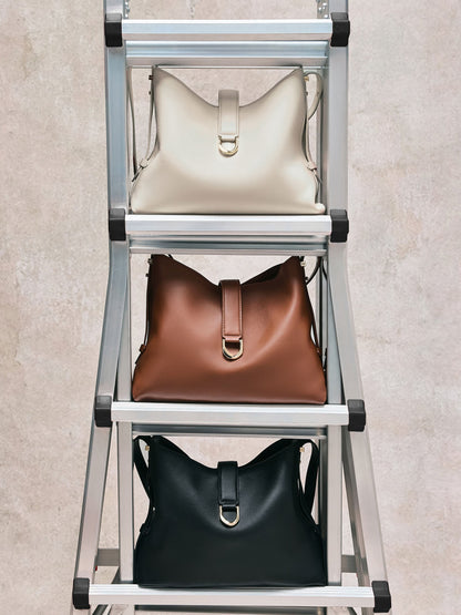 CHARLES & KEITH Featured / Gabine Leather Belted Hobo Bag - Eggshell Cream