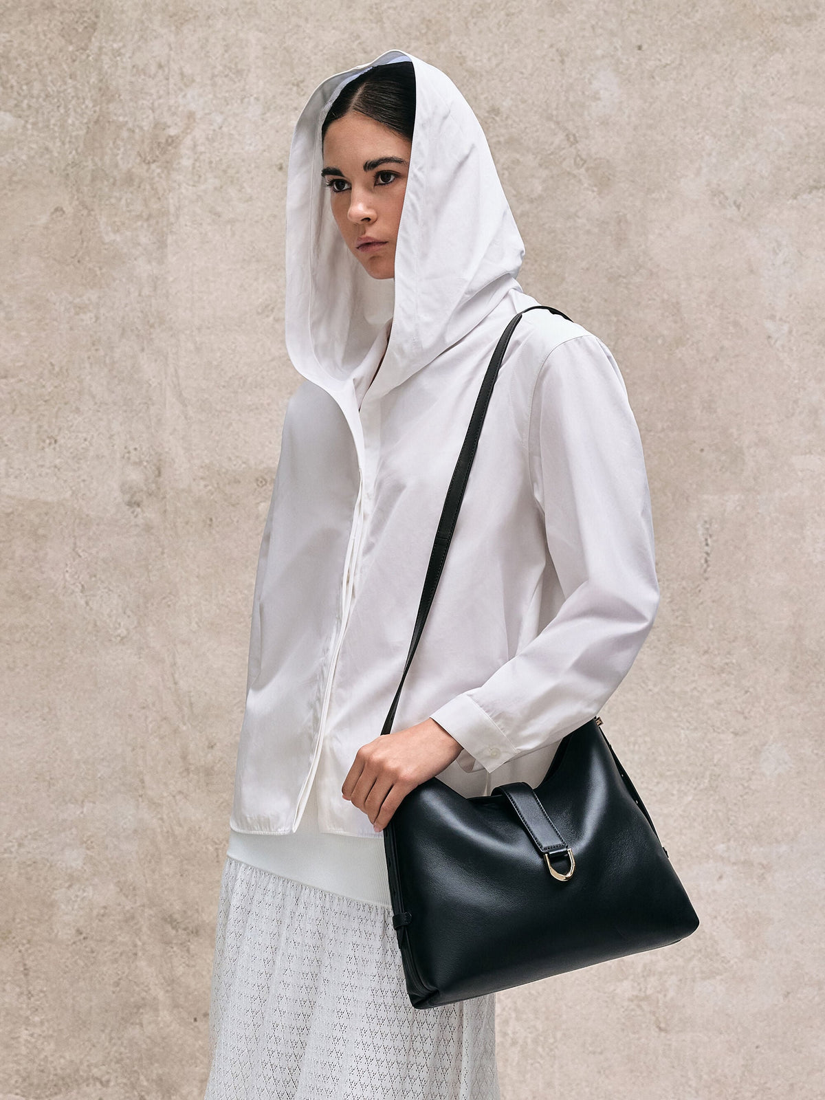 CHARLES & KEITH Trending / Gabine Leather Belted Hobo Bag - Black