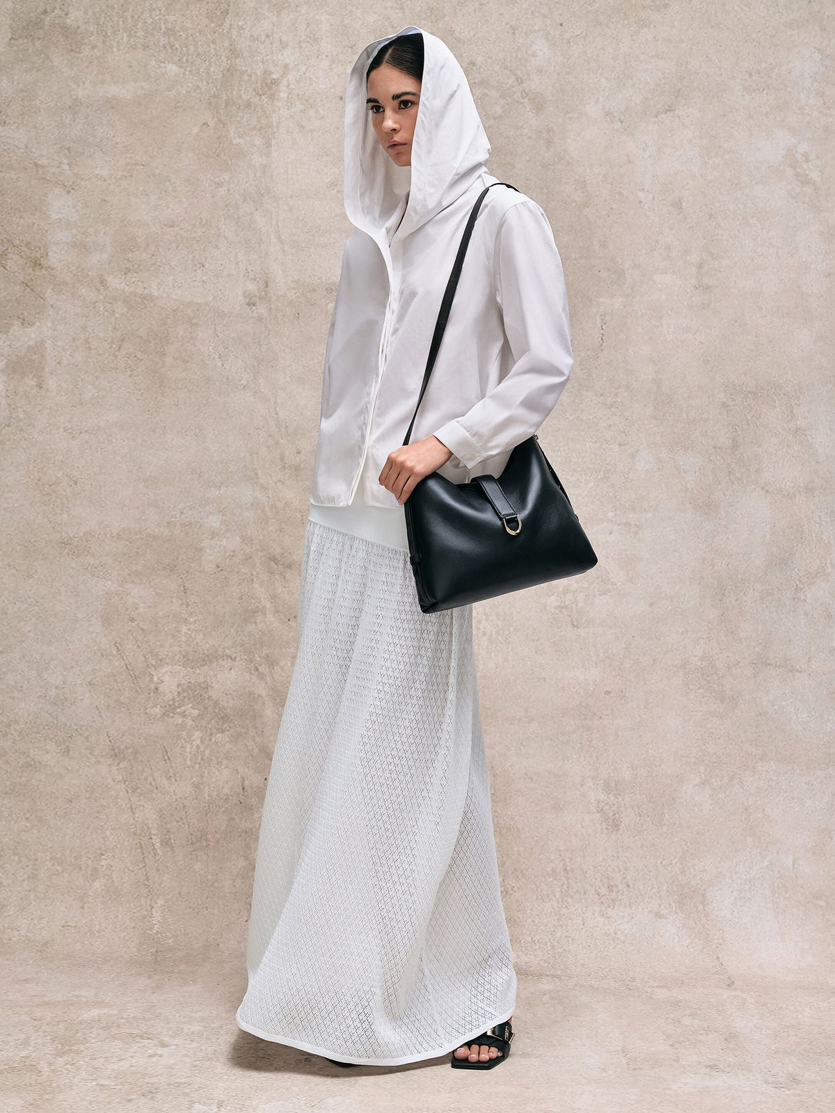 CHARLES & KEITH Trending / Gabine Leather Belted Hobo Bag - Black