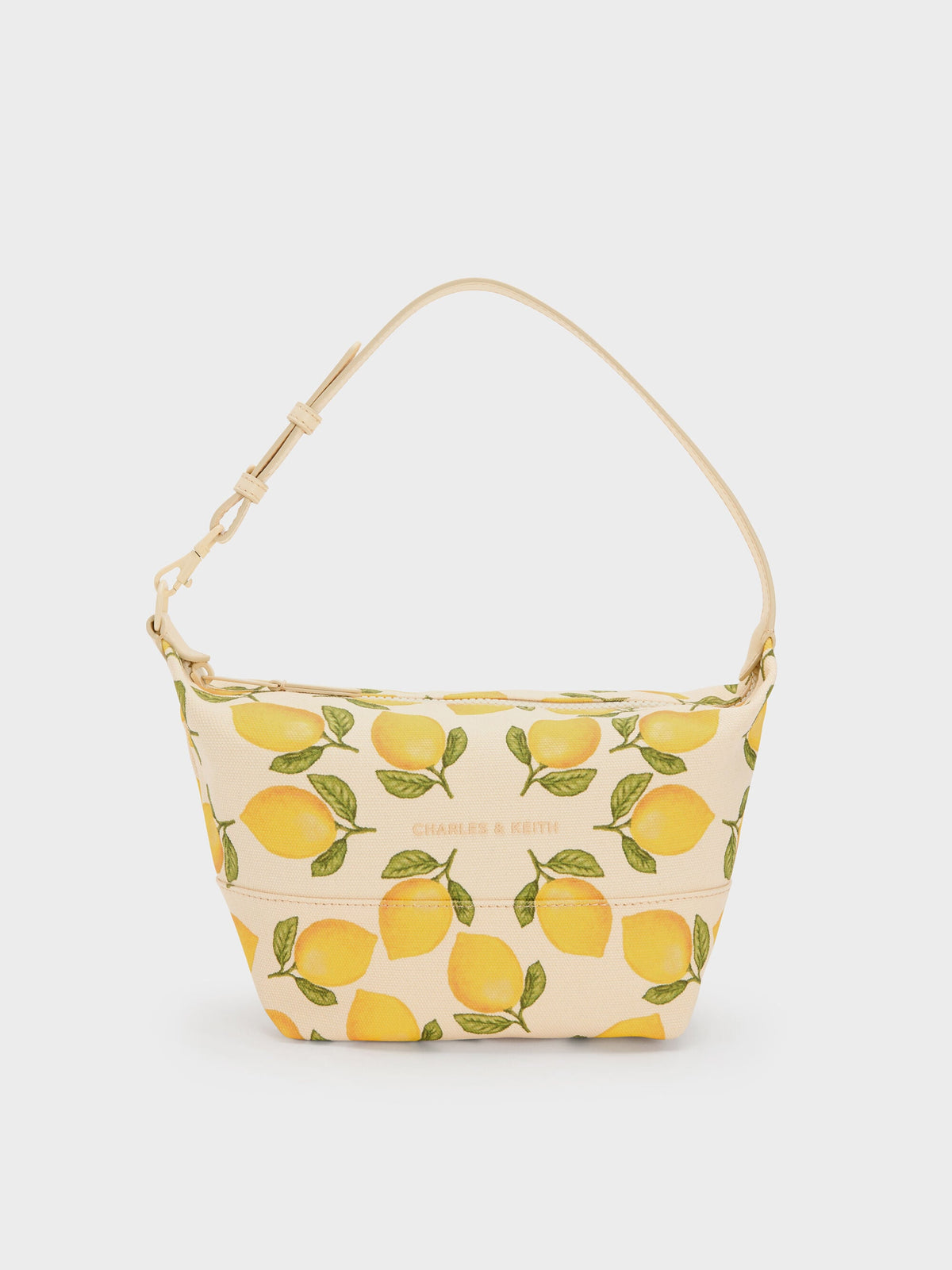 CHARLES & KEITH Featured / Amity Canvas Lemon-Print Hobo Bag - Butter Yellow