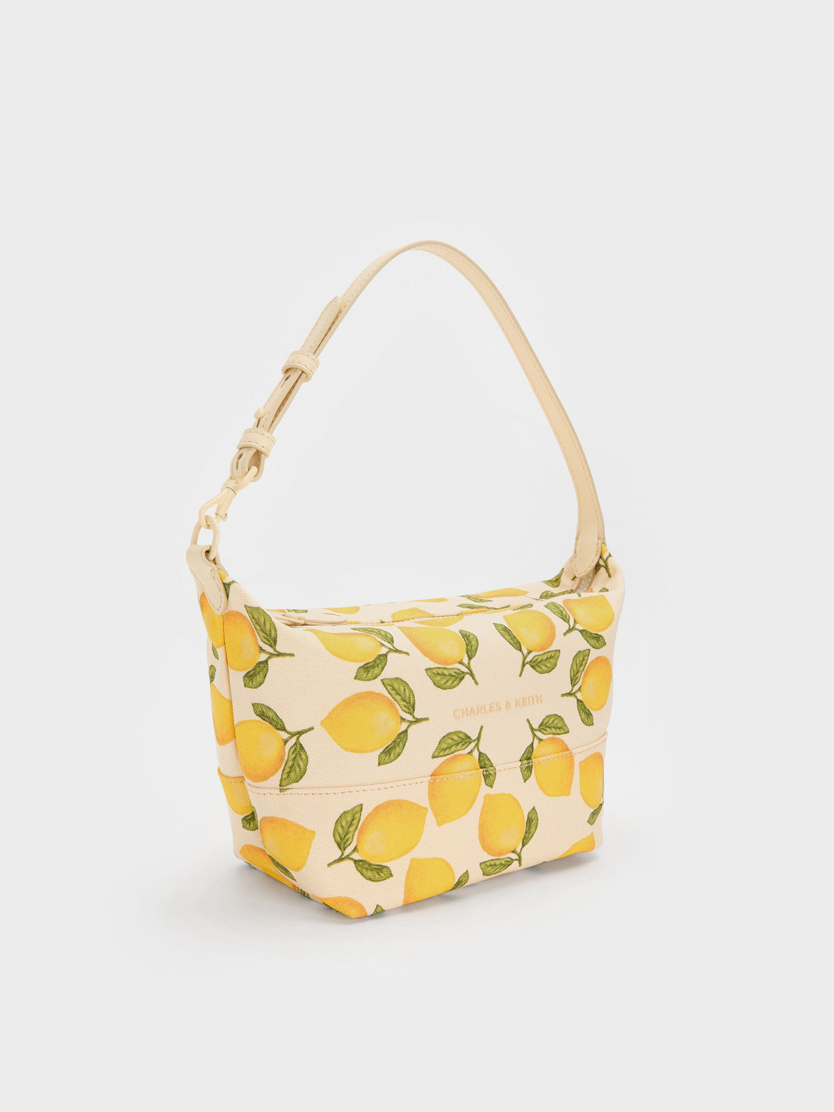 CHARLES & KEITH Featured / Amity Canvas Lemon-Print Hobo Bag - Butter Yellow